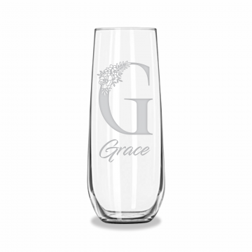 Elegance | Personalized 8.5oz Stemless Champagne Flute